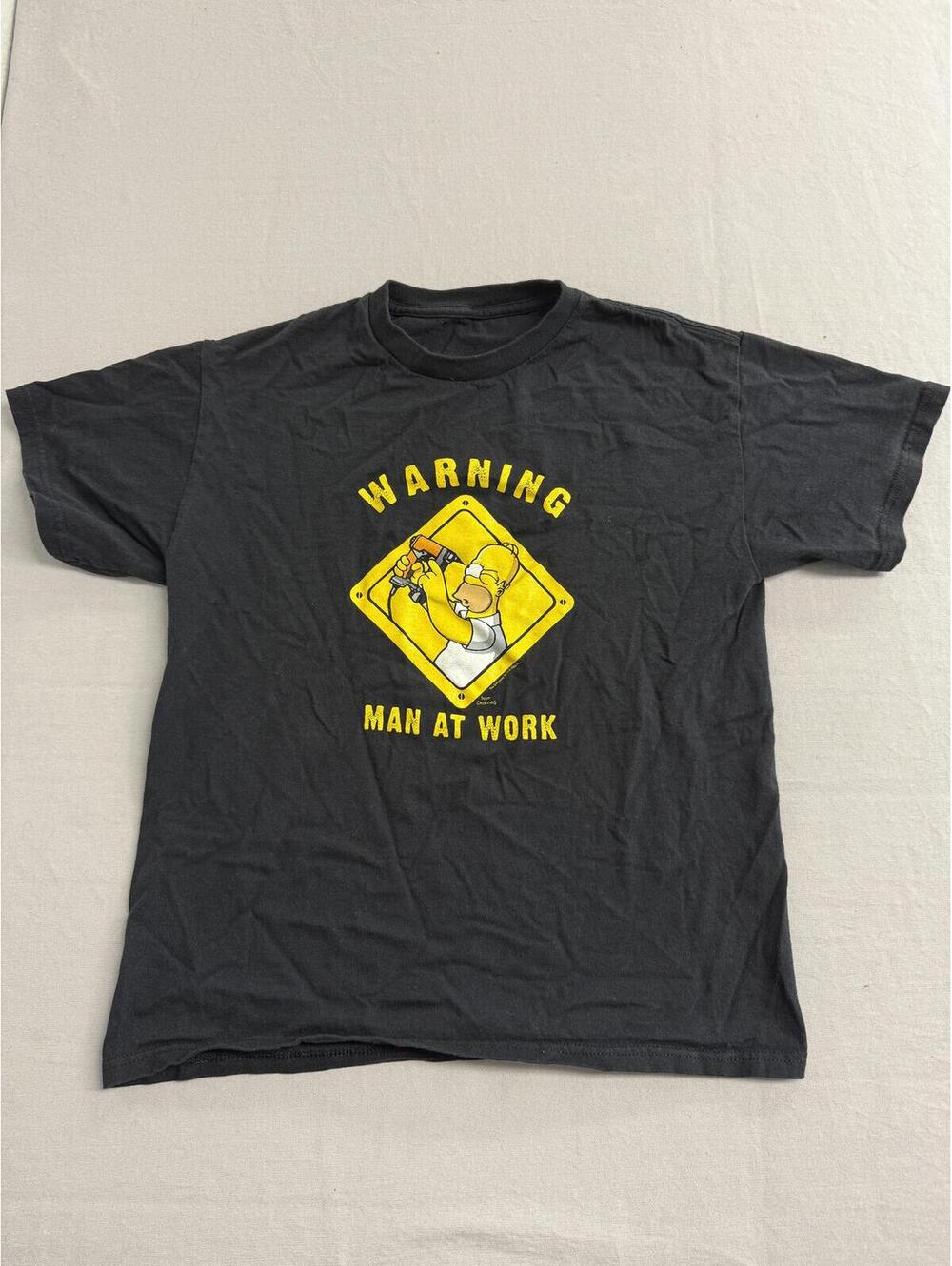 Vintage Homer Simpson T-shirt 2004 Man at Work Simpsons -S